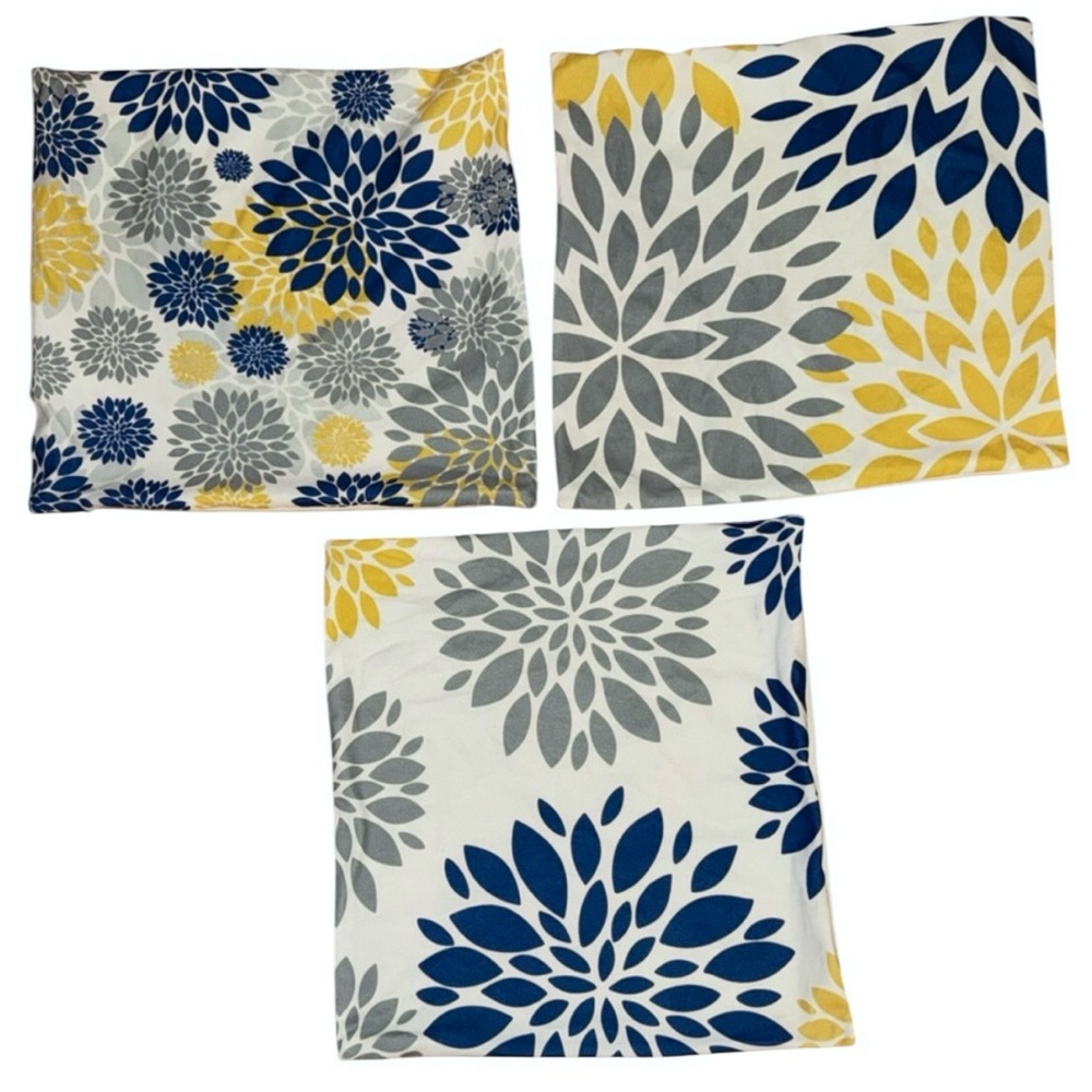 Floral Decorative Throw Pillow Covers 18”x18”  (Set of 3) - Picture 2 of 9